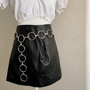 Vintage 90s Y2K Leather Mini Skirt